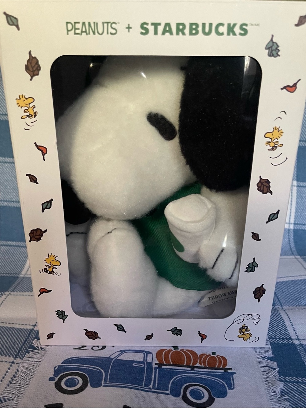 Starbucks Peanuts Snoopy Plush in White, Black & Green